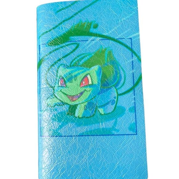 Bulbasaur Pokémon Blue & Green Faux Leather Reusable Travelers Notebook 8x4.5” - Picture 3 of 9